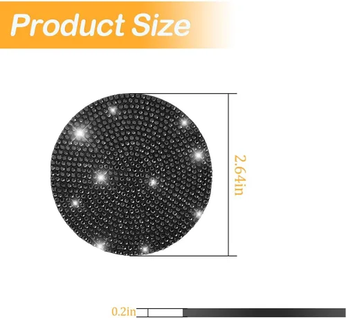 Miniatura 2 de Osilly – Portavasos para auto con brillantes, 2 unidades, diamantes de imitación, antideslizantes, portavasos universales de 2.75 pulgadas