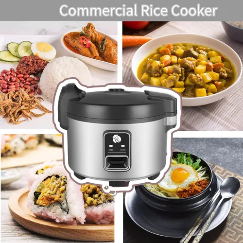 Miniatura 4 de Arrocera comercial grande de 15.8 cuartos de galón, 84 tazas cocidas, 32 tazas de arroz crudo, calentador de arroz eléctrico comercial para 60-70
