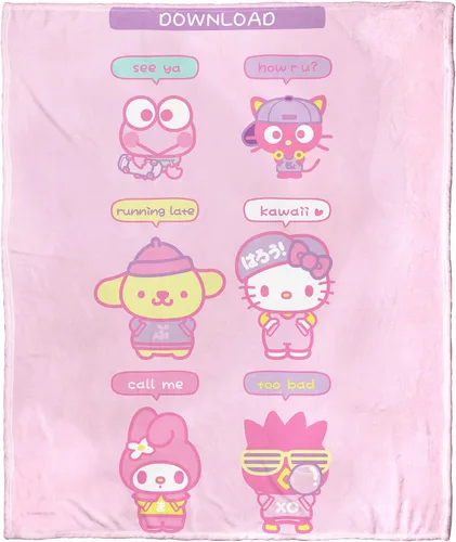 Miniatura 13 de Northwest Hello Kitty - Manta de seda táctil, 50 x 60 pulgadas, amigos de la playa