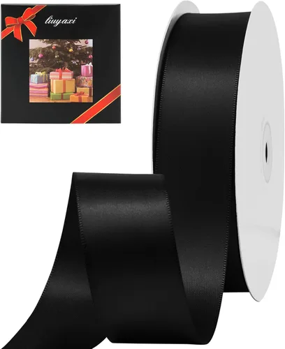 Miniatura 58 de LIUYAXI - Cinta de satén roja de doble cara, 2 pulgadas X 25 yardas continuas, cintas perfectas para envolver regalos, ramo de boda, decoración DIY