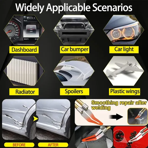 Miniatura 6 de Kit de soldador de plástico mejorado de 150W, máquina de grapado con 1000 piezas para reparación de parachoques de coche, soldador de plástico 2