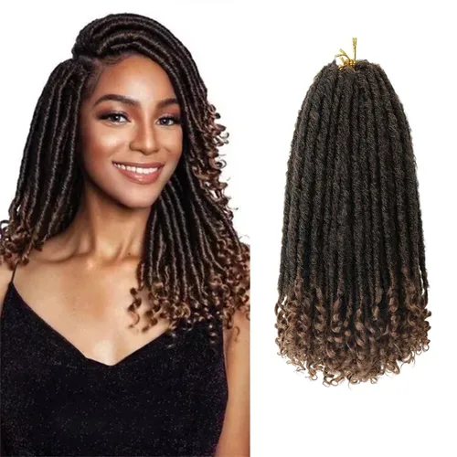Miniatura 22 de 6 paquetes de cabello de ganchillo Goddess Locs, locs falsos rectos de 12 pulgadas para ganchillo, extensiones de cabello sintético suave rizado