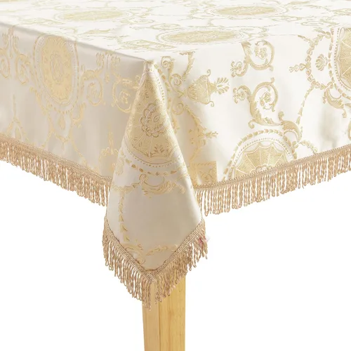 Miniatura 13 de Violet Linen Prestige - Mantel con diseño de damasco, 52 x 70 in, color burdeos. Borgoña