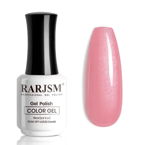 Miniatura 52 de RARJSM Esmalte de Uñas en Gel Rosa con Purpurina Nude, Rosa Brillante con Pigmento Dorado Brillante, Esmalte de Uñas en Gel Gelatinoso Transparente