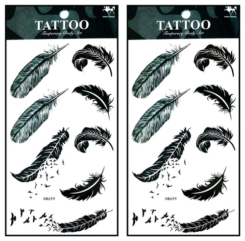Miniatura 17 de Tatuajes de 2 hojas coloridas y hermosas flores de orquídea de jazmín rosa, temporales, tatuajes falsos de fantasía, moda para mujeres, pintura