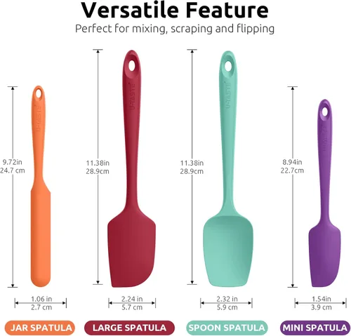 Miniatura 2 de Espátula de silicona resistente a altas temperaturas: U-Taste 315ºC a prueba de calor, de grado alimenticio, de goma, raspador de cocina