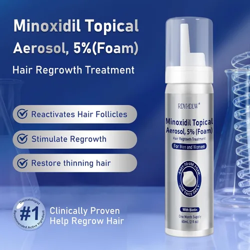 Miniatura 4 de Espuma de minoxidil al 5% para hombres y mujeres, crecimiento del cabello, espuma de minoxidil para hombres para cabello y barba, tratamiento