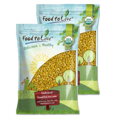 Food to Live Maíz orgánico súper dulce, liofilizado, 5 libras, granos enteros, sin OMG, kosher, aperitivo saludable, a granel, cultivado en los