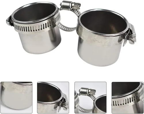 Miniatura 8 de Mipcase Accesorios para pájaros, accesorios para jaulas, comedero de agua para pájaros, cuenco colgante de jaula de acero inoxidable con abrazadera