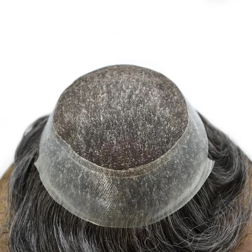 Miniatura 113 de Sistema de reemplazo de cabello de encaje francés para hombre, piezas de cabello de aspecto natural, encaje frontal, negro, marrón, rubio, gris