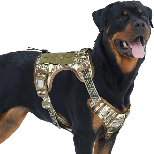 Miniatura 44 de Auroth - Arnés táctico para perros pequeños y medianos, sin tirones, arnés ajustable para mascotas, reflectante, K9, entrenamiento, trabajo, de Gris