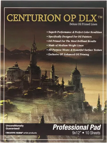 Miniatura 9 de Centurion Almohadilla de lino imprimada al óleo de lujo de 12 x 16 pulgadas, 10 hojas por bloc – 11 oz. Sin páginas que se corren, ligera, fácil