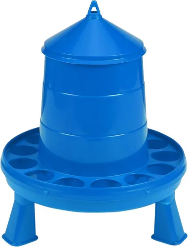 Double-Tuf® Comedero para aves de corral con patas | Contenedor de alimentación duradero | Asa de transporte para pollos y pájaros | Comedero para