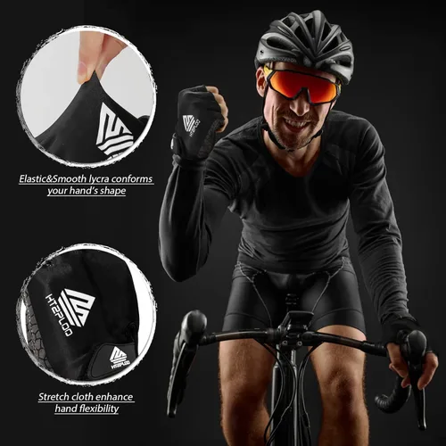 Miniatura 4 de HTZPLOO Guantes de ciclismo, guantes de ciclismo, guantes de bicicleta para hombres y mujeres, con almohadilla antideslizante que absorbe