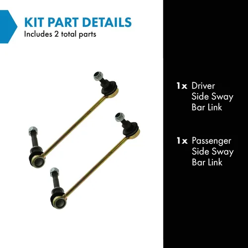Miniatura 2 de TRQ Juego de eslabones estabilizadores de barra antivuelco para lado del conductor y pasajero Compatible con Porsche 911 1999-2005 y Boxster