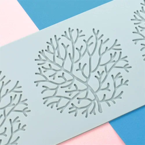 Miniatura 6 de Molde de encaje de silicona, tapete de encaje para pastel de boda, molde de decoración de pastel de coral, tapete de impresión de fondant de flores
