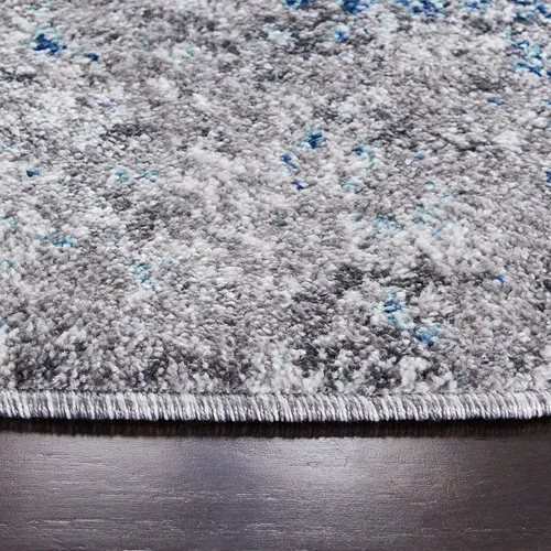 Miniatura 2 de SAFAVIEH Aston Collection ASN704N - Alfombra redonda de 3 pies, color azul marino/gris, moderna, abstracta, no desprende pelusa, para comedor
