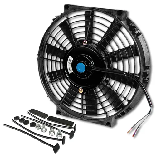 Miniatura 25 de DNA Motoring Ventilador de radiador delgado de refrigeración eléctrica de alto rendimiento de 12 pulgadas con kit de montaje, rojo, 2 piezas