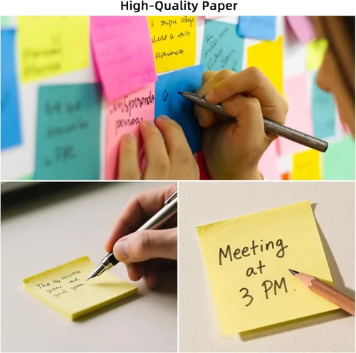 Miniatura 6 de (12 blocs) notas adhesivas de 3 x 3 pulgadas, almohadillas autoadhesivas de colores brillantes, fáciles de publicar para el hogar, oficina, cuaderno