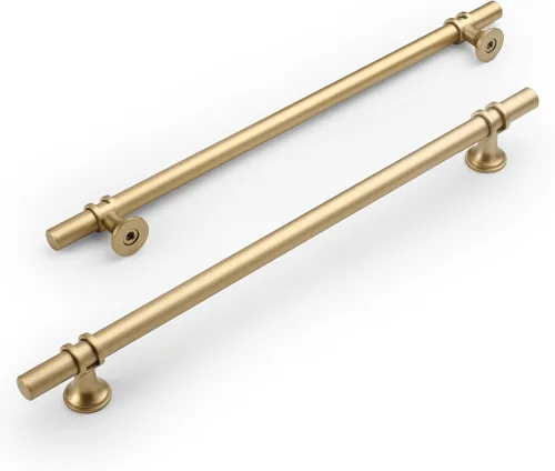 Miniatura 13 de Amerdeco ZH0050 - Paquete de 10 pomos de bronce champán para gabinetes, barra en T de 2 pulgadas, manijas de gabinete de cocina, manijas
