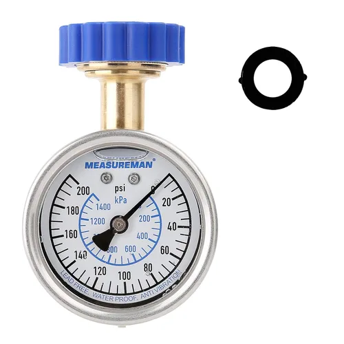 Miniatura 13 de Measureman - Manómetro de presión de agua de 0-200 psi, esfera de 2.5", medidor de presión para boquilla de manguera, probador de presión de agua