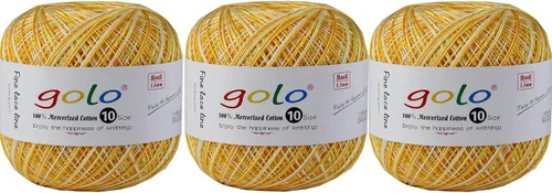 Miniatura 102 de Golo - 3 bolas de hilo de ganchillo tamaño 10, hilo de crochet para tejer a mano 102