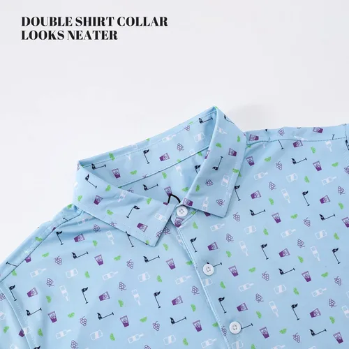 Miniatura 6 de DEOLAX - Camisetas polo de manga corta para hombre, diseño estampado de moda que absorbe la humedad, para golf
