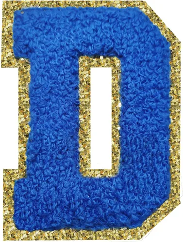 Miniatura 173 de SPRT - Parches de letras de chenilla universitaria con purpurina, parche de letras blancas para planchar con letras del alfabeto para disfraz