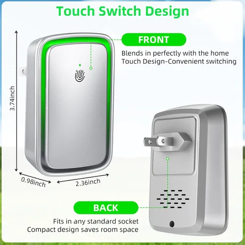 Miniatura 9 de Purificador de aire enchufable actualizado 2026 para el hogar, ionizador de aire iónico para polvo de humo con olor de mascotas, generador de iones