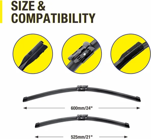 Miniatura 2 de 3 limpiaparabrisas de 24 pulgadas, 21 pulgadas, 13 pulgadas, repuesto para Volkswagen Tiguan 2017 2016 2015 2014 2013 2012 2011 2010 2009, 24