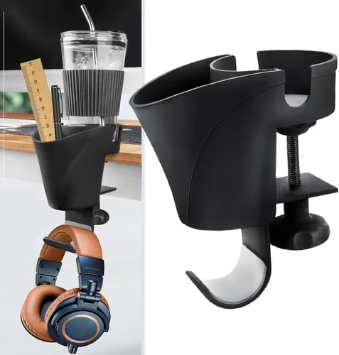 Miniatura 4 de Desk Organizers Clamp On Headphone Hook Cup Holder and Pen Stand Container for Efficient Workspaces Accessory