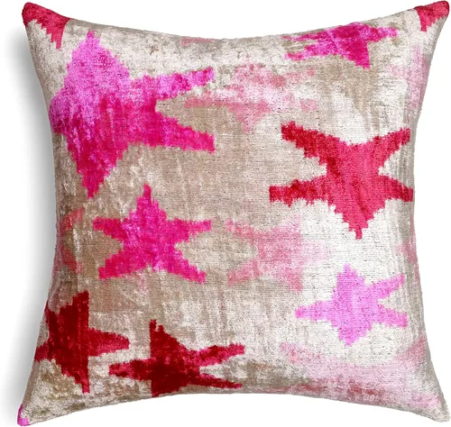 Miniatura 9 de CANVELLO -Exquisita almohada de plumón/cojín: almohadas de plumas elegancia y arte Almohadas icónicas con diseño Ikat Seda de terciopelo suave