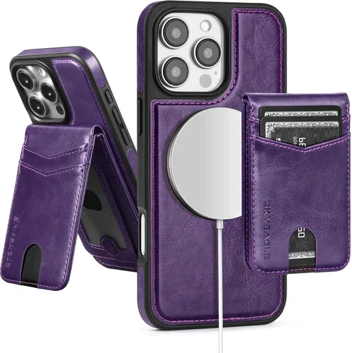Miniatura 68 de SkyEagle Magsafe - Funda magnética 2 en 1 desmontable para iPhone 11 Pro Max con tarjetero, para mujeres y hombres, piel sintética con bloqueo RFID