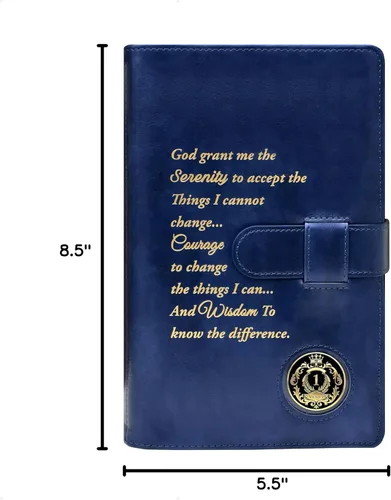 Miniatura 9 de GALILEO® Funda de libro doble AA grande y 12 pasos y 12 tradiciones Regalo AA Alcohólicos Anónimos Cuero PU Soporte para monedas Fundas