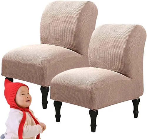 Miniatura 67 de Fundas elásticas para silla sin brazos, extraíbles y lavables, de elastano jacquard sin reposabrazos, protector de muebles para sala de estar, Verde