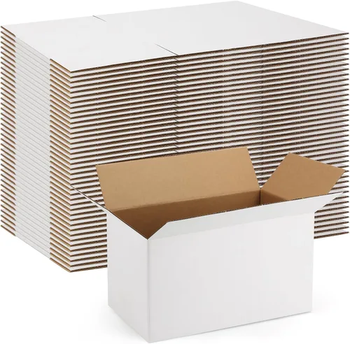 Miniatura 17 de Calenzana Juego de 40 Cajas de Envío 8x6x6, Caja de Cartón Corrugado Blanco para Envío, Embalaje de Regalos, Pequeña Empresa