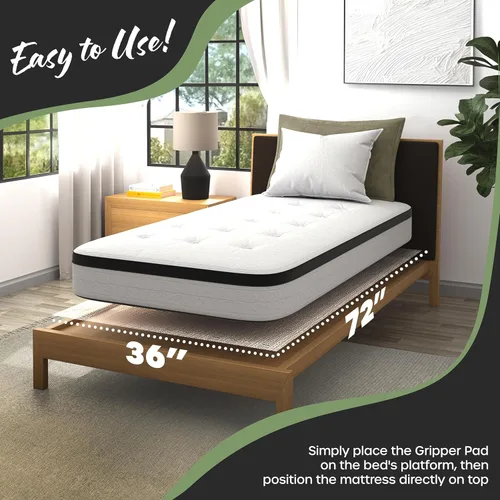 Miniatura 3 de Nevlers Tapón deslizante de colchón de tamaño individual de 72 x 36 pulgadas, almohadilla antideslizante personalizable para colchón Diseño