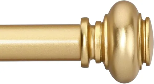 Miniatura 8 de SIMEWIN Barras de cortina de bronce para ventanas de 72 a 144 pulgadas, ajustables, decorativas, de 1 pulgada de diámetro, juego de cortineros
