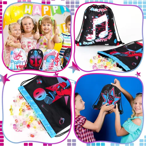 Miniatura 3 de Funtery 32 piezas de bolsas con cordón para fiesta musical, bolsas de regalo para fiesta musical, bolsas de golosinas de cumpleaños para regalos