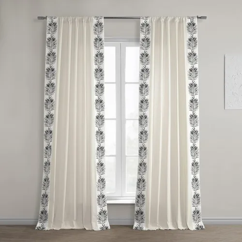 HPD Half Price Drapes Cortinas de algodón sólido con bordes para dormitorio y sala de estar 50 X 108, DTCC-SB220606-108 (1 panel), color negro sagú