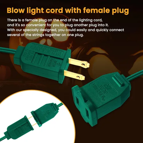 Miniatura 3 de Sistema de iluminación, cable de accesorios verde de 9.8 pies con bombillas de fusible de repuesto C7 de 5 LED, cable de luces de molde por soplado