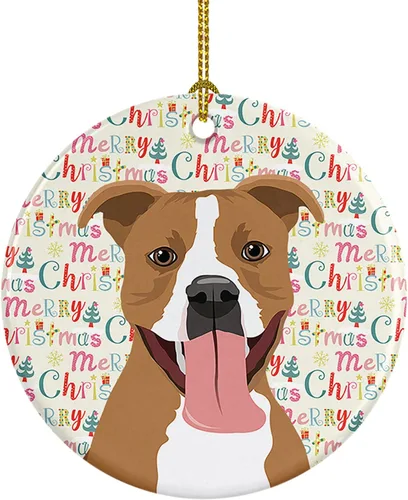 Miniatura 221 de Caroline's Treasures Bulldog Francés Azul de Navidad Adorno de Cerámica Decoraciones Colgantes para Árbol de Navidad para Hogar Navidad, Festividad