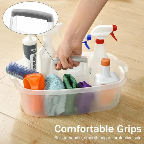 Miniatura 3 de Carrito de almacenamiento de limpieza de plástico ALINK con asa, gran organizador de cesta de ducha para dormitorio, baño, herramienta, jardín