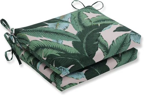 Miniatura 33 de Pillow Perfect Cojines de asiento de esquina cuadrados para exteriores e interiores, 16 x 18.5 pulgadas, selva verde con hojas exuberantes, 2 Selva