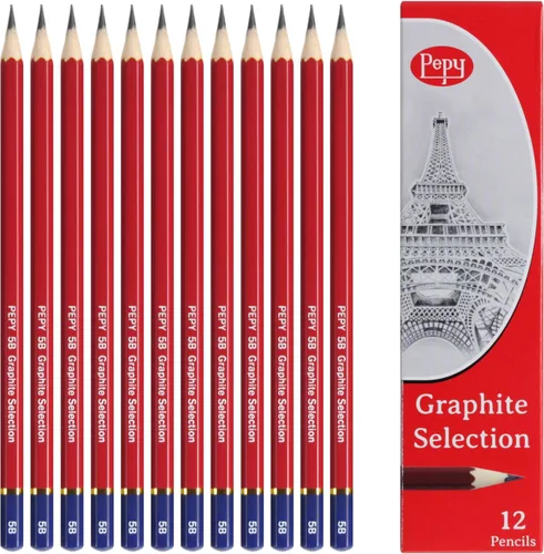 Miniatura 18 de Pepy Lápices de dibujo profesionales de grafito, juego de 12 lápices de plomo negros preafilados B; perfectos para dibujar, dibujar y sombrear
