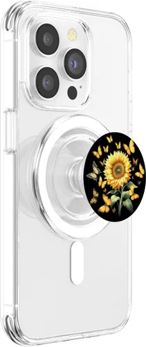 Miniatura 3 de Lindo amarillo mariposa girasol monarca mariposa naturaleza PopSockets MagSafe PopGrip para iPhone