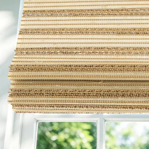 Miniatura 12 de Persianas Romanas de Bambú Inalámbricas, Persianas para Ventanas, Persianas de Madera Tejida Personalizadas para Ventanas Interiores, Puertas