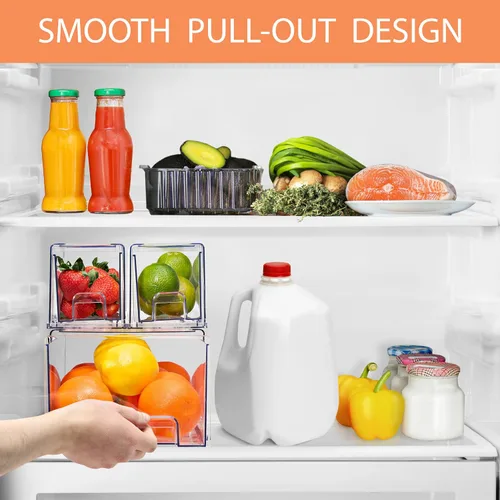 Miniatura 3 de Sorbus Cajones para nevera, contenedores organizadores de refrigerador apilables transparentes, contenedores de almacenamiento de alimentos