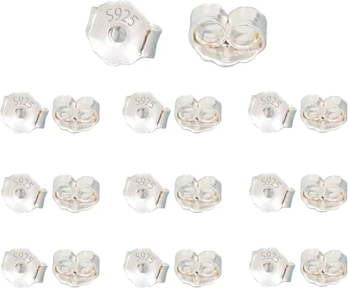 Miniatura 12 de 16 unidades/8 pares de aretes chapados en oro de 18 quilates para tachuelas, de plata de ley 925, no se decolora, seguro, hipoalergénico seguro