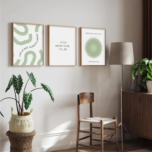 Miniatura 7 de Arte de pared verde salvia para pared, terapia de oficina, lienzo para decoración de pared, póster motivacional, citas inspiradoras, impresiones